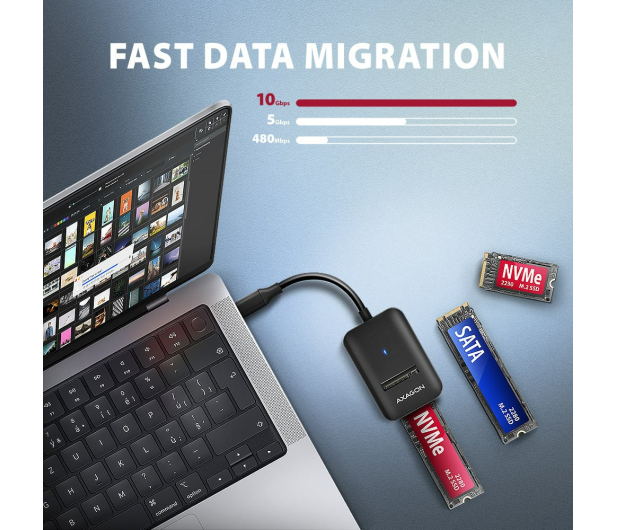 Axagon ADM2-CM USB-C 10Gbps - M.2 NVMe & SATA SSD adapter, USB-C - 1353422 - zdjęcie 2
